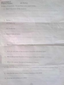 Kaduna state teachers competency test question