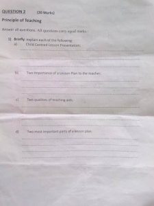 Kaduna state teachers competency test question