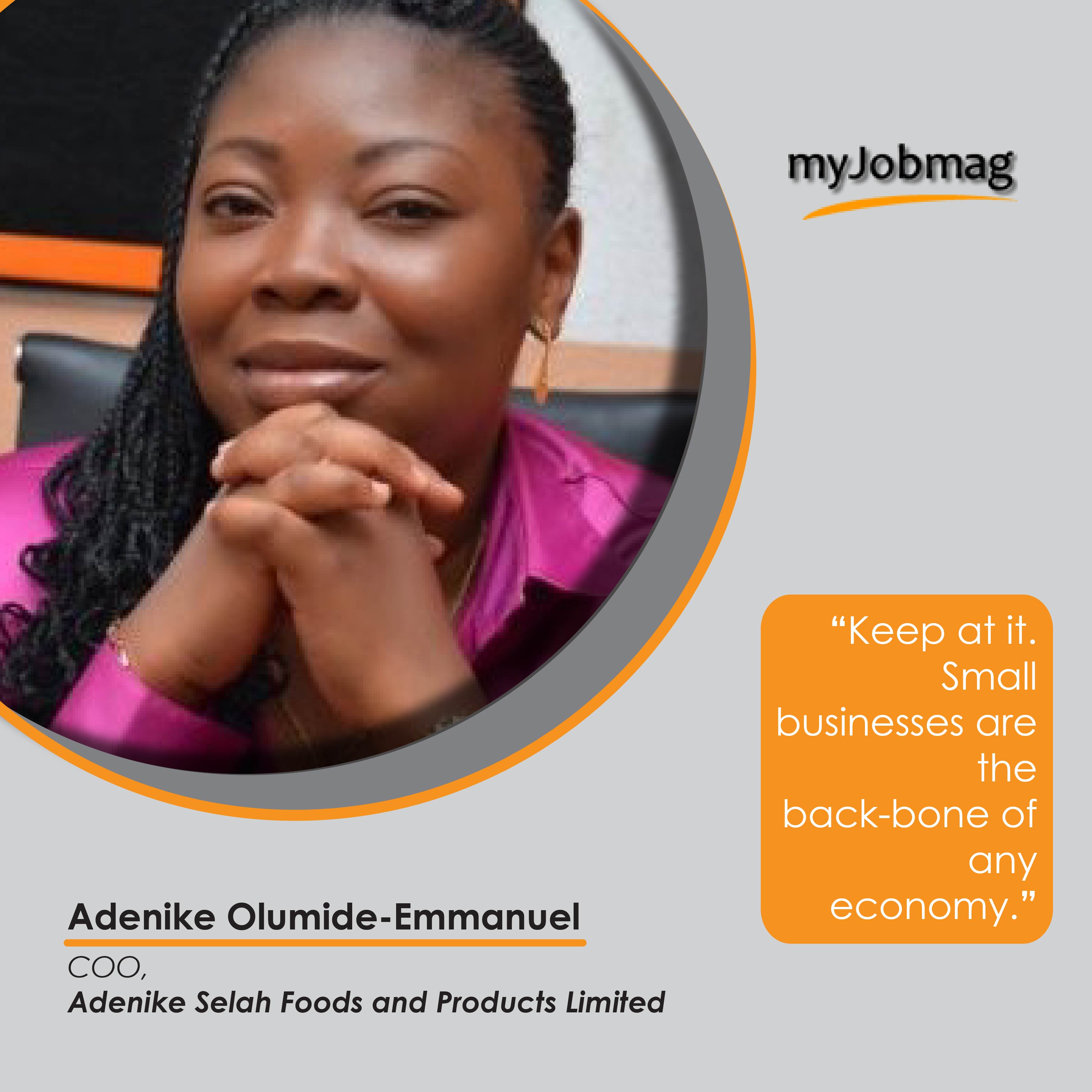 Adenike Olumide Emmanuel career advice MyJobMag