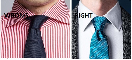 fashion mistake large tie tiny collar